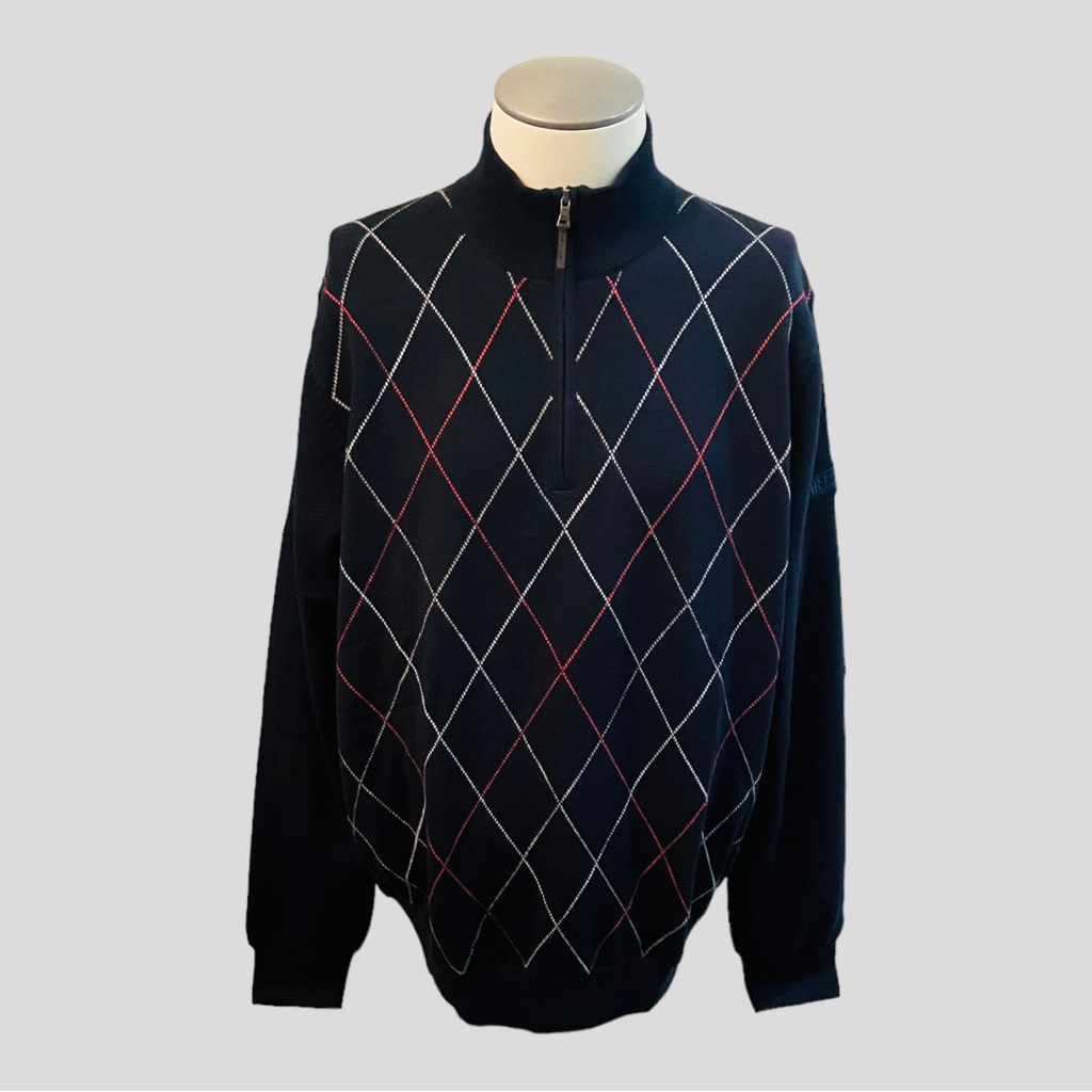 Fairway  Greene Golf Mens Raker Sweater Navy Size Large